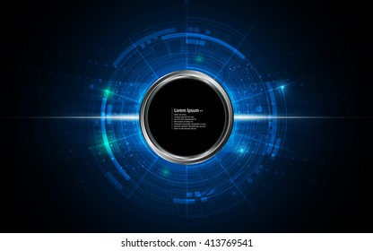 abstract background technology concept circular dynamic design with steel circle button