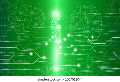 abstract background technology concept in green light,human body heal,technology modern medical science in future and global international medical with tests analysis clone DNA human