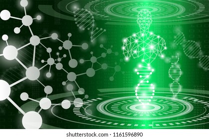 abstract background technology concept in green light,human body heal,technology modern medical science in future and global international medical with tests analysis clone DNA human