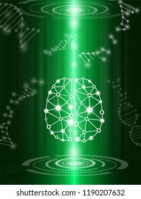 abstract background technology concept in green light,human body heal,technology modern medical science in future and global international medical with tests analysis clone DNA human