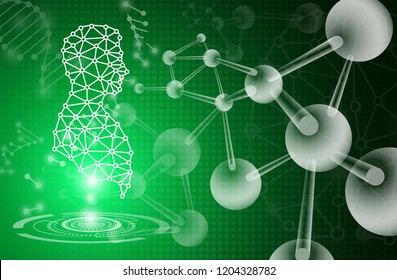 abstract background technology concept in green light,human body heal,technology modern medical science in future and global international medical with tests analysis clone DNA human