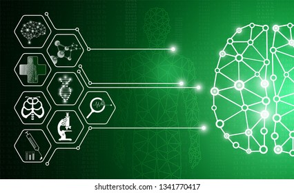 abstract background technology concept in green light,human body heal,technology modern medical science in future and global international medical with tests analysis clone DNA human