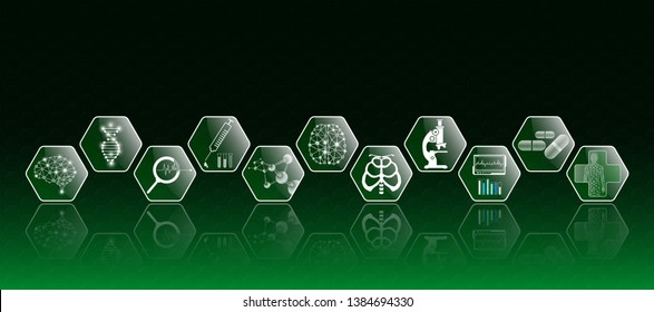 abstract background technology concept in green light,human body heal,technology modern medical science in future and global international medical with tests analysis clone DNA human