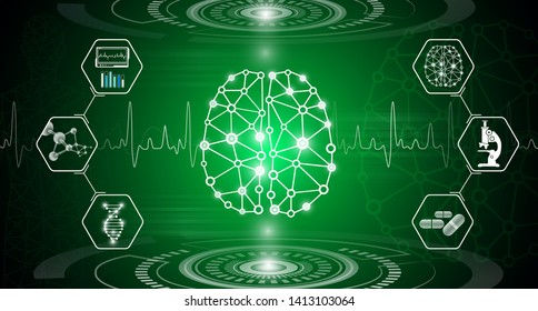 abstract background technology concept in green light,human body heal,technology modern medical science in future and global international medical with tests analysis clone DNA human