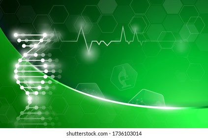 abstract background technology concept in green light,human body heal,technology modern medical science in future and global international medical with tests analysis clone DNA human