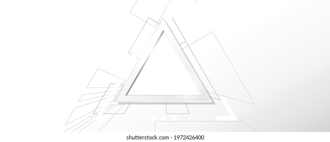 Abstract background technology decorationgeometrictriangles technology digital lineswhite background