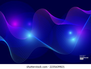 Abstract background technology digital flowing lines. Design for Banner presentation, Annual reports, greeting Card, Website Landing, newsletter ,flyer, poster, cover or brochure. Vector Eps