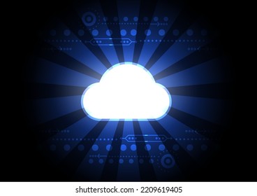 Abstract background technology digital network neon blue light. Computer Information Communication, Internet Online and wireless cloud.