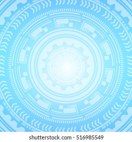 Abstract background with technology elements. Shades of blue.