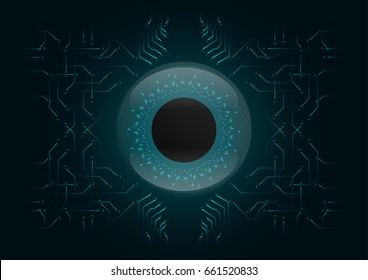 Abstract  background; Technology eyes; Cyber security concept