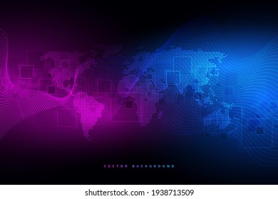 Abstract background technology  graphic design.  Network wireless systems and internet . Big data .Global network high speed connection data rate technology