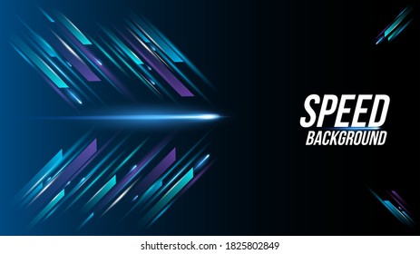 Abstract background technology high speed racing for sports of long exposure light on black background.Science geometric shape modern elegant design.Vector illustration.
