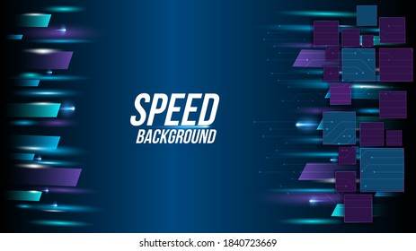 Abstract background technology high speed racing for sports of long exposure light on black background.Science geometric shape modern elegant design.Vector illustration.