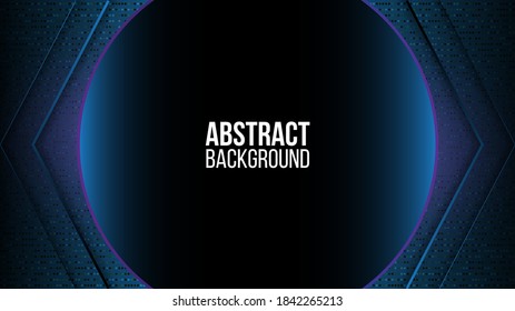Abstract background technology high speed racing for sports of long exposure light on black background.Science geometric shape modern elegant design.Vector illustration.