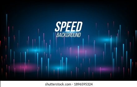 Abstract background technology high speed racing for sports of long exposure light on black background.Science geometric shape modern elegant design.Vector illustration.
