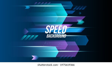 Abstract background technology high speed racing for sports of long exposure light on black background.Science geometric shape modern elegant design.Vector illustration.