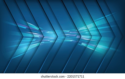 Abstract background technology high speed racing for sports of long exposure light on black background.Science geometric shape modern elegant design.Vector illustration.