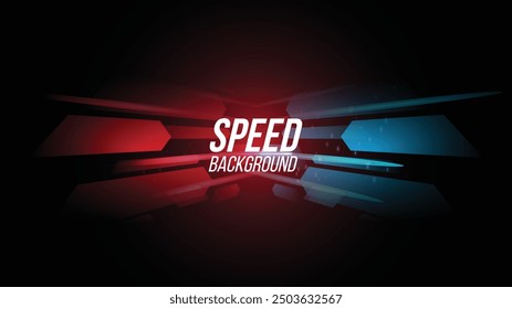 Abstract background technology high speed racing for sports of long exposure light on black background.Science geometric shape modern elegant design.Vector illustration.