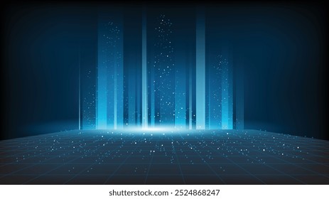 Abstract background technology high speed racing for sports of long exposure light on black background.Science geometric shape modern elegant design.Vector illustration.
