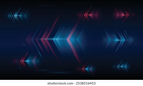 Abstrakte Hintergrund-Technologie High-Speed-Rennen für Sportarten mit langer Belichtung Licht auf schwarzem Hintergrund.Wissenschaft geometrische Form modernen eleganten Design.Vektorgrafik.