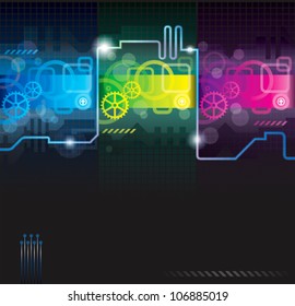 Abstrakter Hintergrund. Technologie, industrieller, futuristischer Hintergrund.