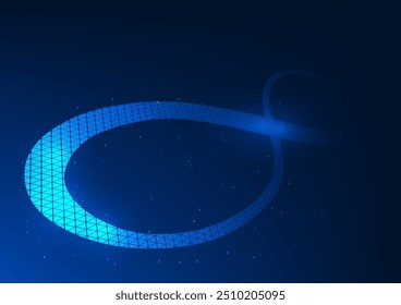 Abstract background technology, infinity symbol inside geometric shapes with sparkles, represents the world economic development of infinite technology, illustration, vector, wallpaper