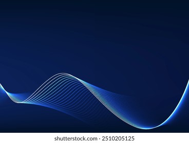 Abstract background technology. Layered flowing particle waves. Represents the overlapping of data being processed by cyber technology. Illustration, Vector.
