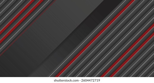 Abstract background technology minimal black and red paper lines. Geometric vector design concept.