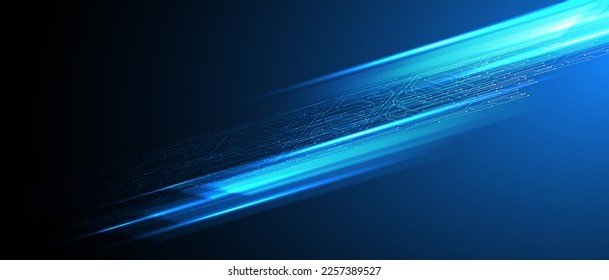 Abstract background technology motion speed light blue high speed light effect motion high speed movement Futuristic on hi-tech blue background.