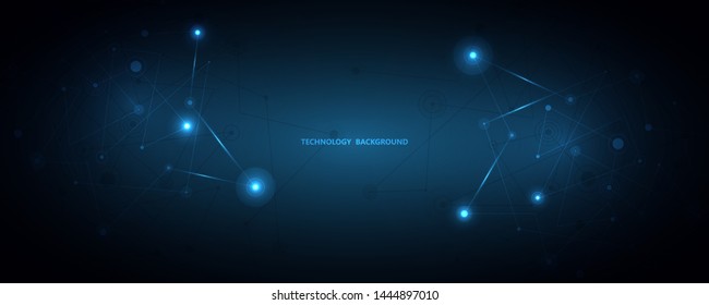 Abstract background technology and science  graphic design. Connecting dots and lines.Internet connection.Vector illustration
