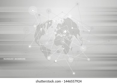 Abstract background technology and science  graphic design. Connecting dots and lines.Internet connection.Vector illustration