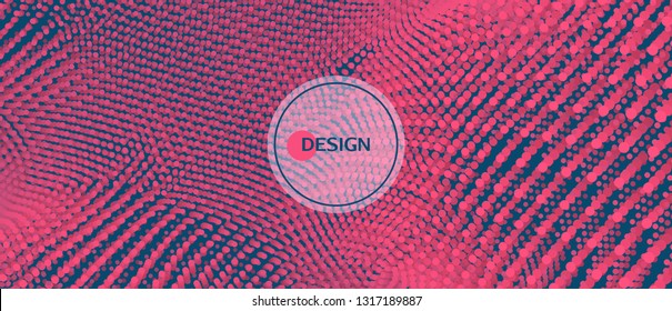 Abstract background. Technology style. 3d network design with particles. Vector illustration. Cover design template. Can be used for advertising, marketing, presentation.