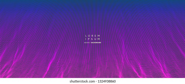 Abstract background. Technology style. 3d network design with particles. Vector illustration. Cover design template. Can be used for advertising, marketing, presentation.