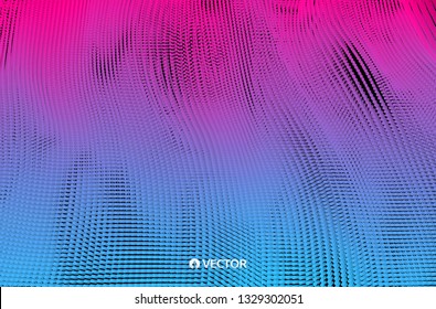 Abstract background. Technology style. 3d network design with particles. Vector illustration. Cover design template. Can be used for advertising, marketing, presentation.
