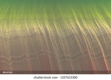Abstract background. Technology style. 3d network design with particles. Vector illustration. Cover design template. Can be used for advertising, marketing, presentation.