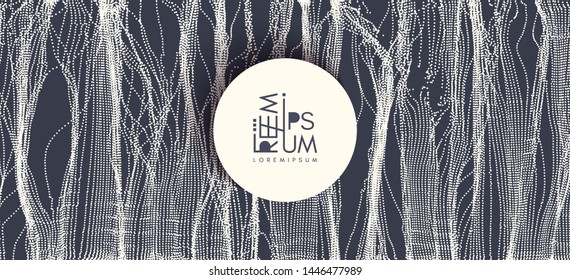 Abstract background. Technology style. 3d network design with particles. Vector illustration. Cover design template. Can be used for advertising, marketing, presentation.
