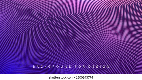 Abstract background. Technology style. 3d network design with particles. Vector illustration. Cover design template. Can be used for advertising, marketing, presentation.