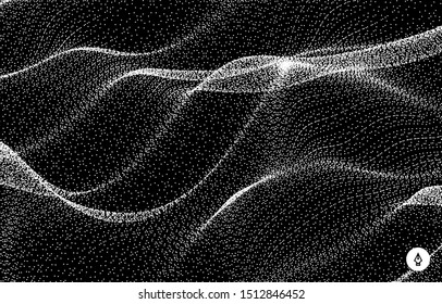Abstract background in technology style. 3d grid surface. Vector illustration for advertising, marketing, presentation.