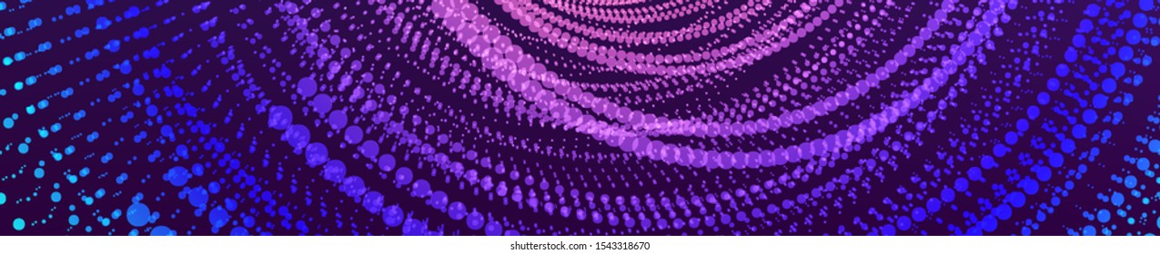 Abstract background. Technology style. 3d network design with particles. Vector illustration. Cover design template. Can be used for advertising, marketing, presentation.