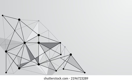 Abstrakte Hintergrund-Technologie Stil, weiße Low-Poly-Verbindung mit Knoten. Globale Datenblockkette plexus Zukunftsbild Hintergrund. Vektorgrafik