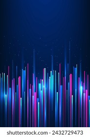 Abstract background technology superimposed light lines Represent the large amount of data that is sent to the server system for storage and processing. vector illustration, brochure, poster