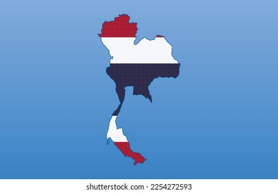 tecnología de fondo abstracta de la bandera y el mapa de Tailandia