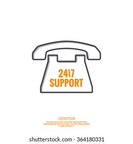 Abstract background with telephone and handset.