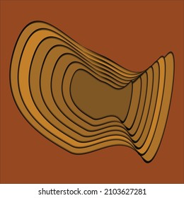 Abstract background template with 3D paper cut art. Vector paper cut layers create topography map concept or smooth origami paper carving craft.