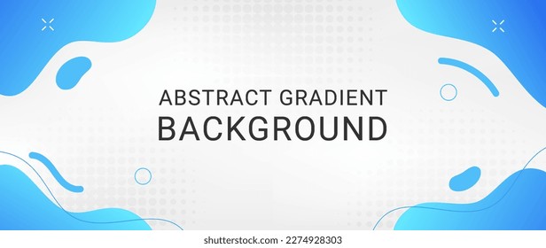 Abstract background, template banner with blue gradient color. design with liquid shape.