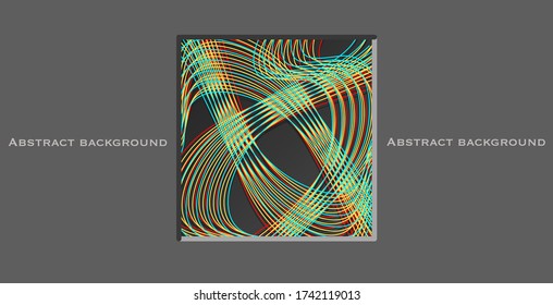 Abstract background. Template for banner, cover, landing page, leaflet, presentation. Horizontal banner. Linear pattern. Swirl. Title.