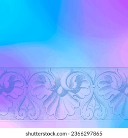 Abstract background template banner with historical floral decor. Tile decor. Web design template. 