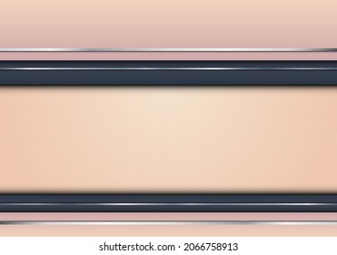 Abstract background template blue stripes horizontal with silver lines header. Vector graphic illustration