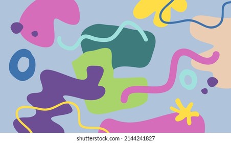 Abstract background template with colorful doodle vector