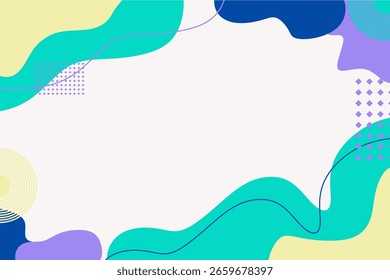 Abstract background template with colorful wave shapes.